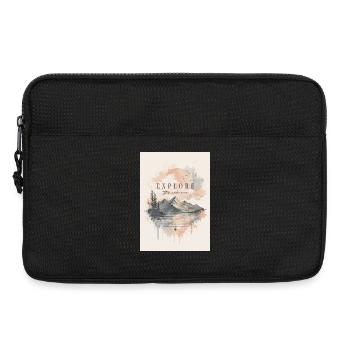 Explorez le paysage montagneux inconnu - Sacoche pour ordinateur portable 13 pouces - noir - Devant