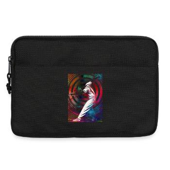 Golfeur dans un tourbillon coloré - Sacoche pour ordinateur portable 13 pouces - noir - Devant