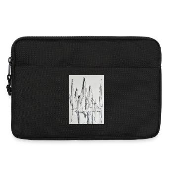 Silhouette de la ville en noir et blanc - Sacoche pour ordinateur portable 13 pouces - noir - Devant
