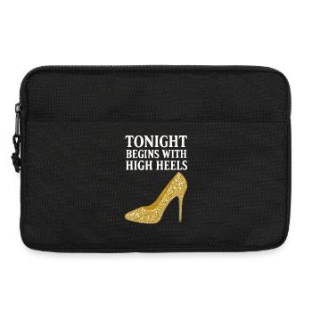 Talons hauts pailletés – Ce soir commence par... - Sacoche pour ordinateur portable 13 pouces - noir - Devant
