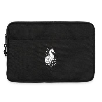 Seahorse et Fleur en Noir et Blanc - Sacoche pour ordinateur portable 13 pouces - noir - Devant
