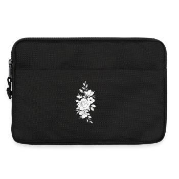 Rosen im schwarz-weißen Blumenmuster - Laptoptasche 13" - Schwarz - Vorne