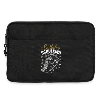 Endlich Schulkind 2026 Unicorn - Laptoptasche 13" - Schwarz - Vorne
