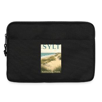 Parc national de Sylt | Affiche vintage de plage - Sacoche pour ordinateur portable 13 pouces - noir - Devant