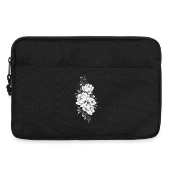 Zeitlose Graustufen-Floral - Laptoptasche 13" - Schwarz - Vorne