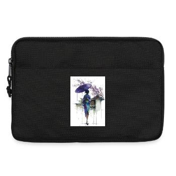 Urbaner Kimono unter dem Schirm - Laptoptasche 13" - Schwarz - Vorne