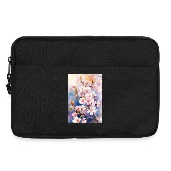 Aquarellfarben pastellfarbene Kirschblüten - Laptoptasche 13" - Schwarz - Vorne