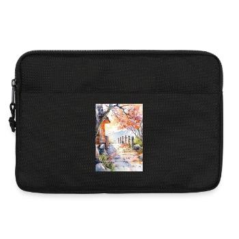 Blumenpfad in Aquarell - Laptoptasche 13" - Schwarz - Vorne
