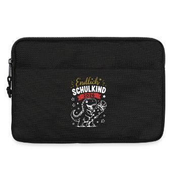 Endlich Schulkind 2026 Dino - Laptoptasche 13" - Schwarz - Vorne