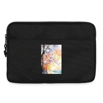 Kirschbäume in Aube Aquarell - Laptoptasche 13" - Schwarz - Vorne
