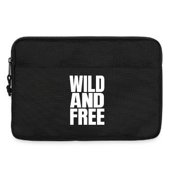 Wild And Free – Moderner Statement Typografie - Laptoptasche 13" - Schwarz - Vorne