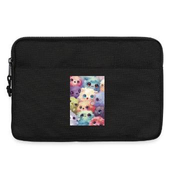 Adorable multicolored plush toys - Laptop bag 13" - black - Front