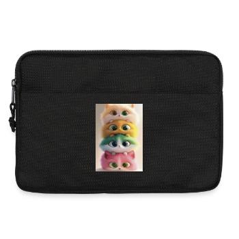 Stacked Rainbow Plush Cats - Laptop bag 13" - black - Front