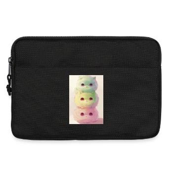 Chat pastel en pile arc en ciel - Sacoche pour ordinateur portable 13 pouces - noir - Devant