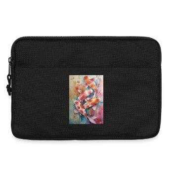 Multicolor Watercolor Koi - Laptop bag 13" - black - Front