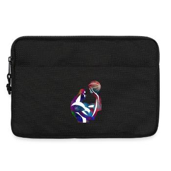 Joueur de basket dans une abstraction colorée - Sacoche pour ordinateur portable 13 pouces - noir - Devant