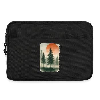 Aquarelle vintage de coucher de cheval forestier - Sacoche pour ordinateur portable 13 pouces - noir - Devant