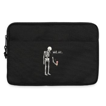 Eh bien merde, humour noir squelette gothique - Sacoche pour ordinateur portable 13 pouces - noir - Devant