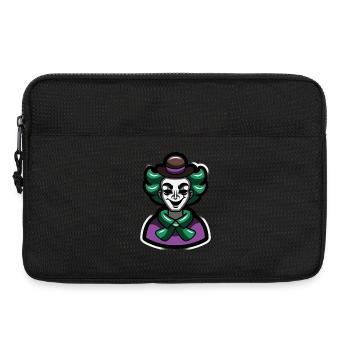 Portrait de dessin animé du Mime Clown Vert - Sacoche pour ordinateur portable 13 pouces - noir - Devant