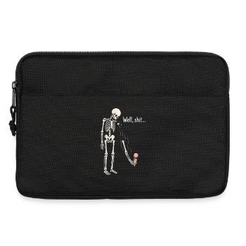Eh bien merde, humour noir squelette gothique - Sacoche pour ordinateur portable 13 pouces - noir - Devant