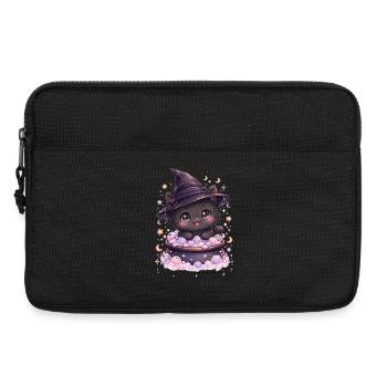 Sorcières - Chat Sorcier Kawaii - Sacoche pour ordinateur portable 13 pouces - noir - Devant