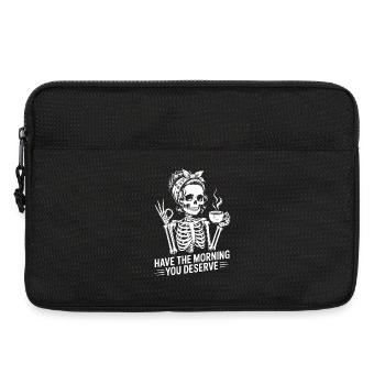 Skull Kaffeepause - Laptoptasche 13" - Schwarz - Vorne