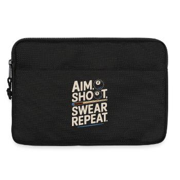Aim Shoot Swear Repeat Billard Kugel Queue - Laptoptasche 13" - Schwarz - Vorne