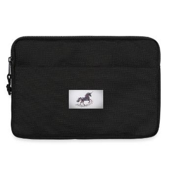 Glitzerndes Einhorn-Mosaik - Laptoptasche 13" - Schwarz - Vorne
