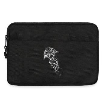Eine kunstvoll verzierte weiße Qualle - Laptoptasche 13" - Schwarz - Vorne