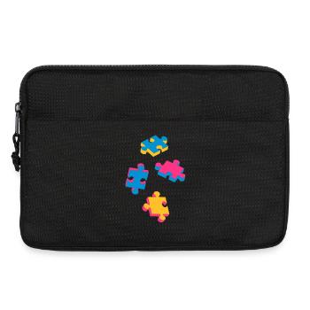 four puzzle pieces - Laptop bag 13" - black - Front