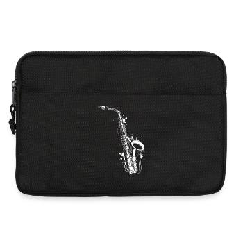 white saxophone graffiti - Laptop bag 13" - black - Front