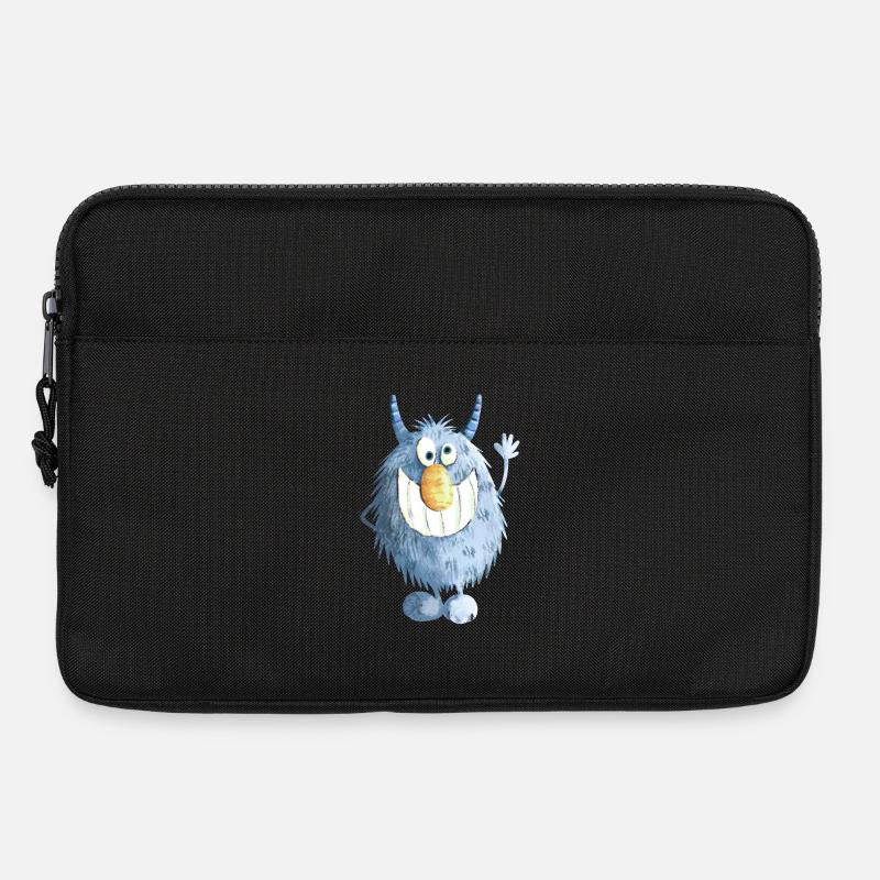 Blaues Grinse Monster - Laptoptasche 13" - Schwarz