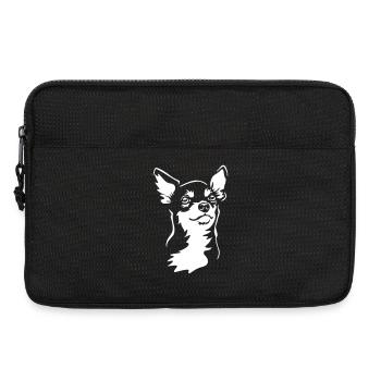 Tête de Chihuahua "Black Edition" - Sacoche pour ordinateur portable 13 pouces - noir - Devant