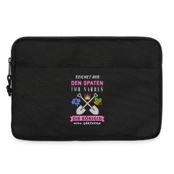 Reichet mir den Spaten Königin Gärtnern Spruch - Laptoptasche 13" - Schwarz - Vorne