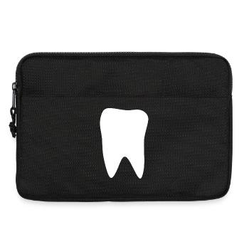 Zahn, Zähne, Zahnarzt - Laptoptasche 13" - Schwarz - Vorne