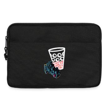 Schorleglas Weintrauben, Weinschorle, schobbeglas - Laptoptasche 13" - Schwarz - Vorne