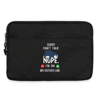 Niedlicher Pinguin Sleepy Callout Design - Laptoptasche 13" - Schwarz - Vorne