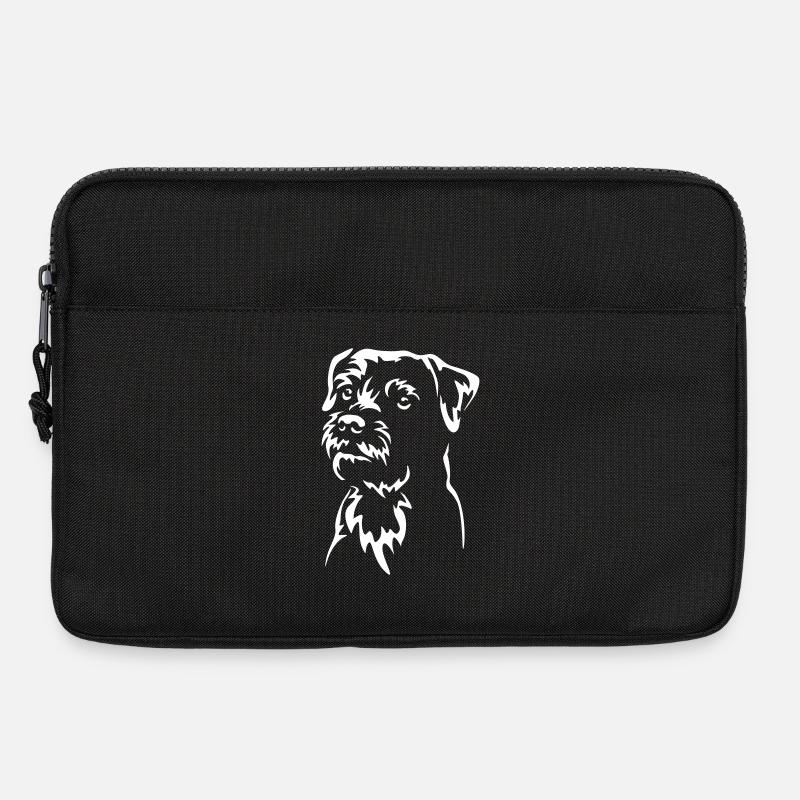 Border Terrier Kopf "Black Edition" - Laptoptasche 13" - Schwarz