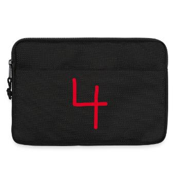 4 Nummer vier Zahl schwarz Geburtstag - Laptoptasche 13" - Schwarz - Vorne