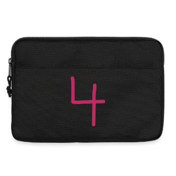 4 Numéro quatre rose numéro rouge Anniversaire - Sacoche pour ordinateur portable 13 pouces - noir - Devant
