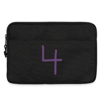 4 Numéro quatre numéro violet anniversaire - Sacoche pour ordinateur portable 13 pouces - noir - Devant
