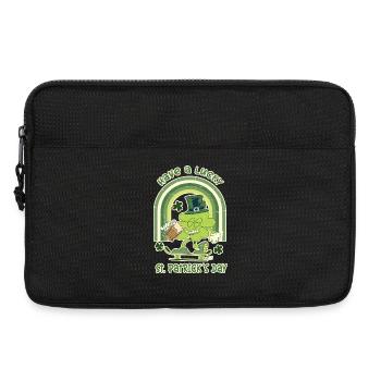 ST. Patrick's Day Skater Clover - Laptop bag 13" - black - Front