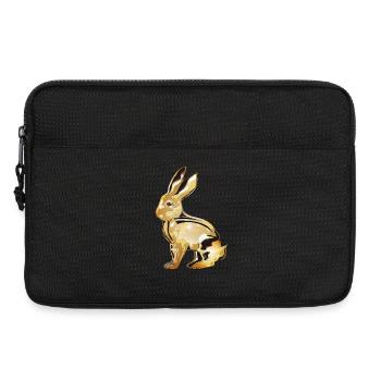 goldfarbenes Kaninchen koloriert im Chrom Look - Laptoptasche 13" - Schwarz - Vorne