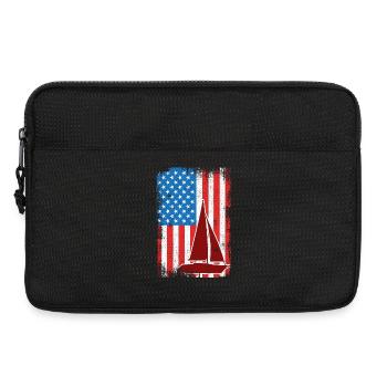 4th of July Sailing USA - Laptop bag 13" - black - Front