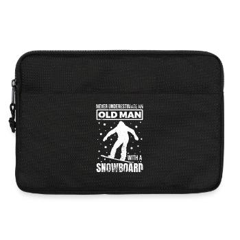 Grand-père vieux snowboarder - Sacoche pour ordinateur portable 13 pouces - noir - Devant