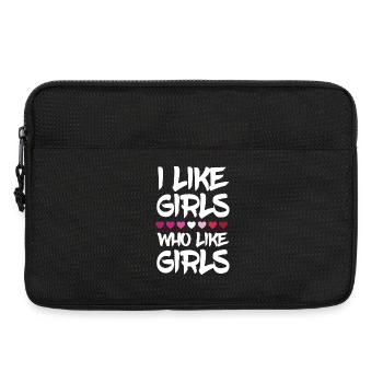 Mois de la fierté LGBTQ - J’aime les filles qui aiment les filles - Sacoche pour ordinateur portable 13 pouces - noir - Devant