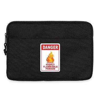 Danger Highly Flammable Person - Laptop bag 13" - black - Front