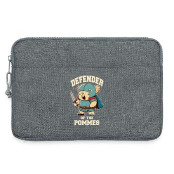 Guerrier défenseur avec épée - Sacoche pour ordinateur portable 13 pouces - gris chiné - Devant