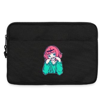 Filles Anime Bande dessinée Japonaise Manga - Sacoche pour ordinateur portable 13 pouces - noir - Devant