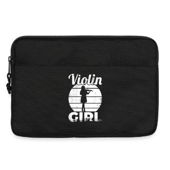 Lustiges Violin Mädchen - Laptoptasche 13" - Schwarz - Vorne